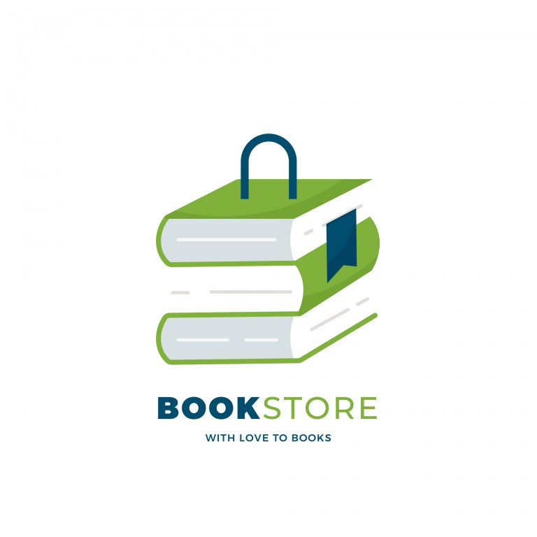 وکتور طراحی قالب لوگوی کتابفروشی