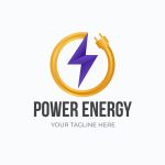 وکتور طراحی لوگوی انرژی با افکت گرادینت