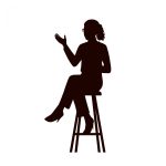 وکتور طرح سیلوئت شخصیت زن نشسته روی چهارپایه وکتور طرح سیلوئت شخصیت زن نشسته روی چهارپایه