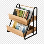 فایل لایه باز جای مجله چوبی دو طبقه با قاب فلزی مشکی