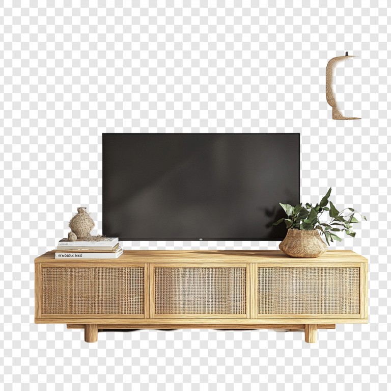 فایل لایه باز تصویر تلویزیون میز چوبی