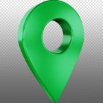 فایل لایه باز آیکون سه بعدی پین نشانگر موقعیت مکانی سبز