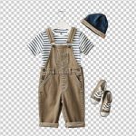 فایل لایه باز لباس نوزاد پسرانه همراه با کلاه و کفش