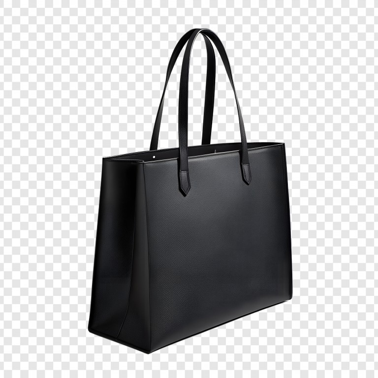 فایل لایه باز تصویر کیف چرم مشکی دسته دار