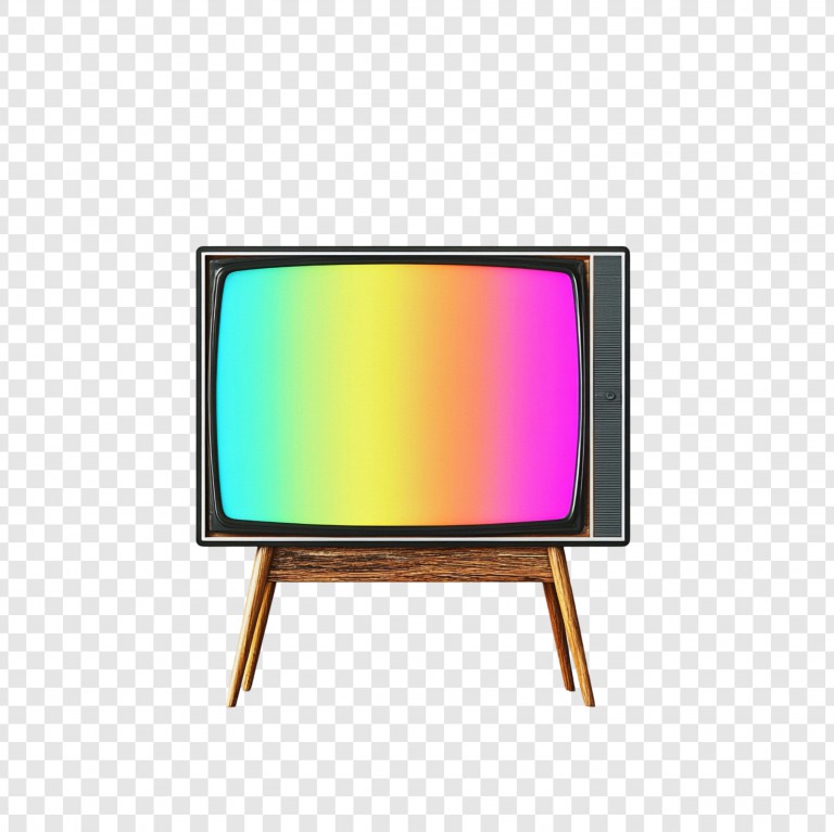 فایل لایه باز تلویزیون قدیمی در پس زمینه شفاف