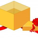 وکتور جعبه هدیه باز با روبان قرمز