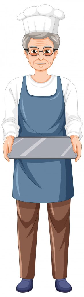وکتور شخصیت کارتونی بیکر مسن