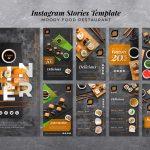 قالب پست و استوری اینستاگرام منو فست فود