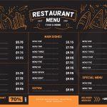 وکتور جلد منو فست فود رنگ مشکی