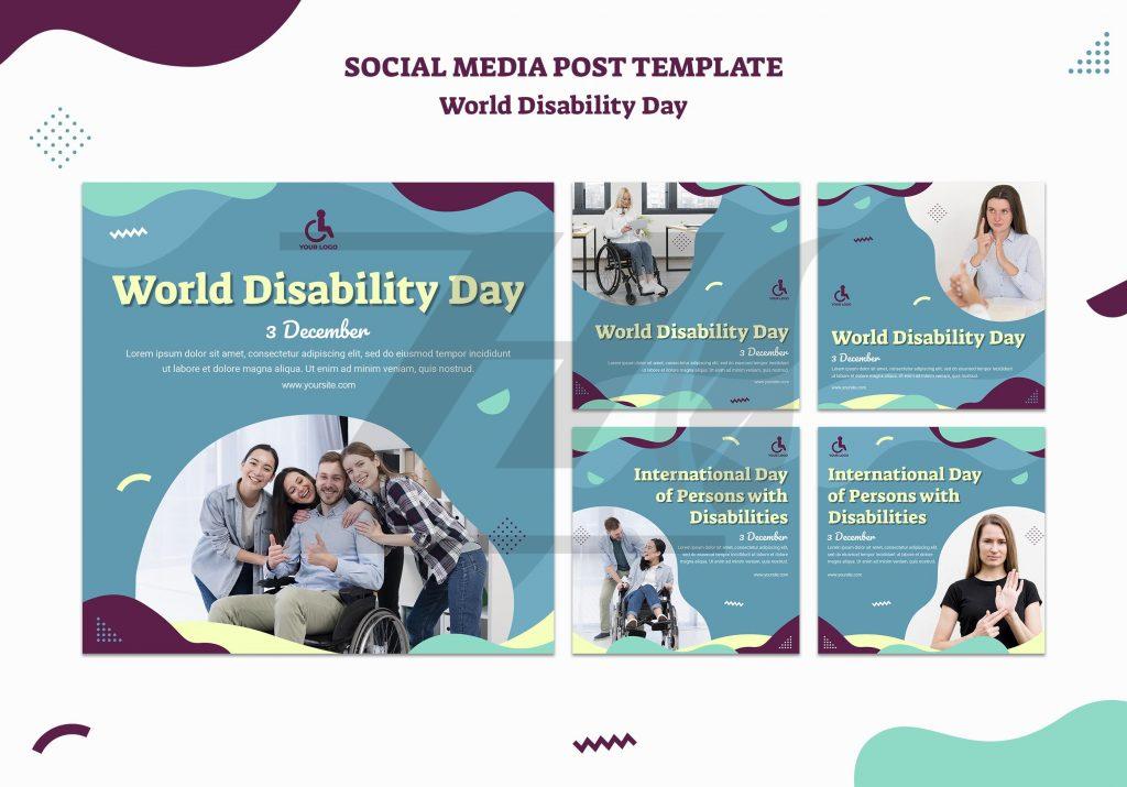 طرح لایه باز پوستر روز جهانی معلولان
