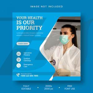 فایل لایه باز پست اینستاگرام طرح سلامت پزشکی