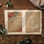 موکاپ کارت دعوت عروسی با چیدمان زیبا