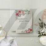 موکاپ کارت دعوت عروسی طرح گلهای رنگی