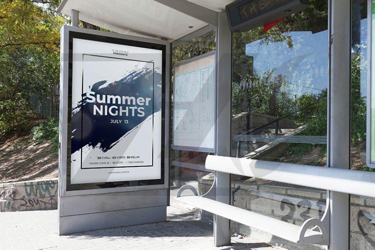 موکاپ بیلبورد تبلیغاتی ایستگاه اتوبوس