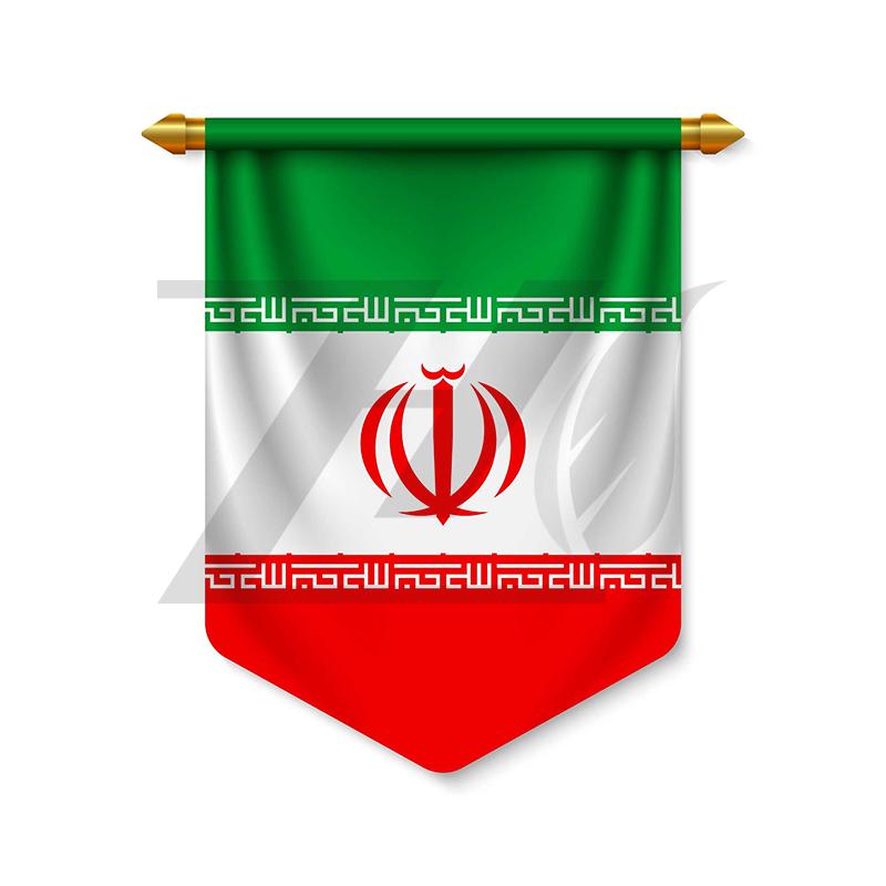 پرچم سه بعدی کشور ایران حالت آویزان
