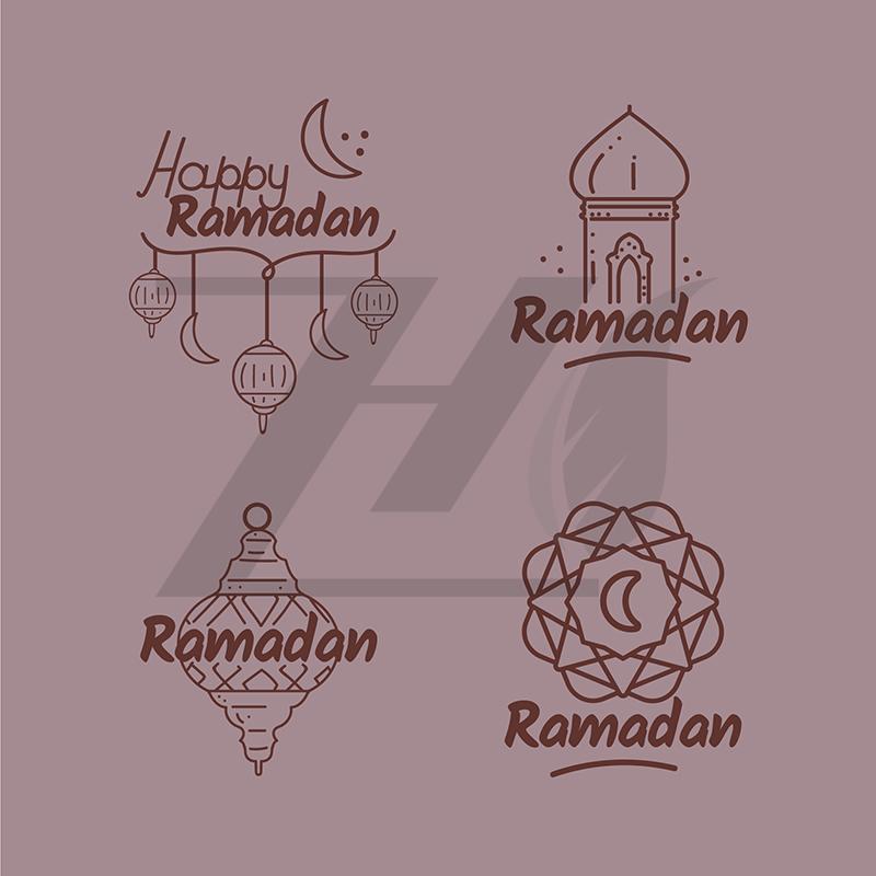 مجموعه لوگو خطی ماه رمضان