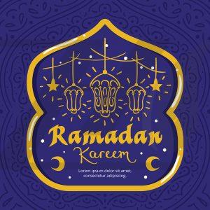 طرح ماه رمضان با فانوس و ستاره