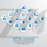 ایکون های اینفوگرافی راهنمای اقامت و سفر در هتل