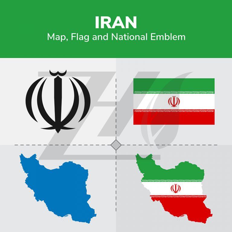 نقشه ایران نشان ملی پرچم