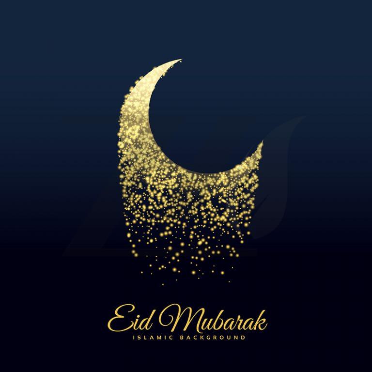 طرح هلال ماه درخشان تبریک عید فطر