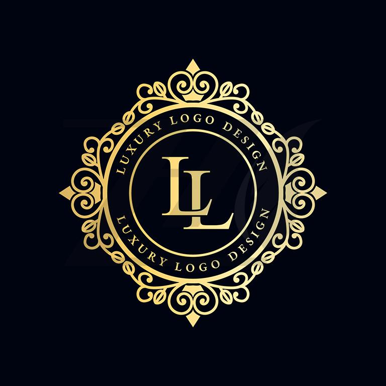 لوگو حرف L ویکتوریایی لوکس سلطنتی