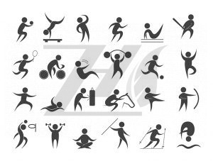 وکتور ورزش افراد مجموعه ای از فعالیت های ورزشی مختلف