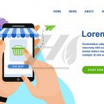وکتور فروشگاه اینترنتی با گوشی هوشمند