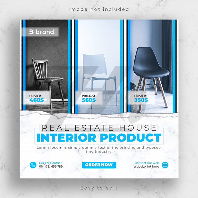 قالب پست اینستاگرام فروش صندلی و مبلمان داخلی