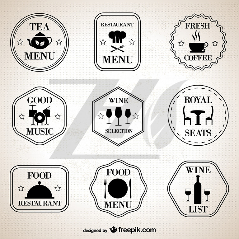 مجموعه نمادهای یکپارچهسازی رستوران و کافی شاپ