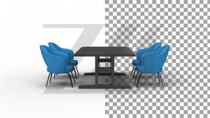 فایل لایه باز صندلی و میز با رندر سه بعدی سایه