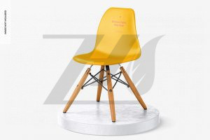 موکاپ صندلی پلاستیکی پایه دار کودک مدرن نمای چپ