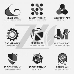 مجموعه لوگوی آینده نگر با فناوری ساده شرکتی
