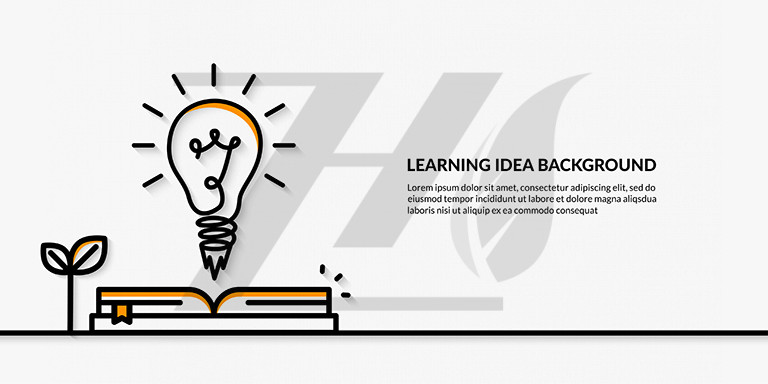 وکتور ایده یادگیری با راه اندازی بنر لامپ در مدرسه