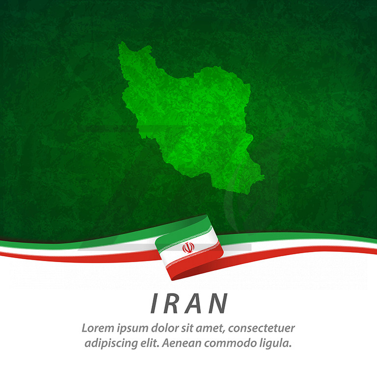 وکتور پس زمینه پرچم ایران با نقشه مرکزی
