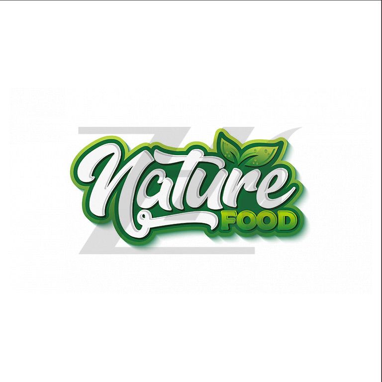 لوگو طراحی تایپوگرافی مواد غذایی طبیعی