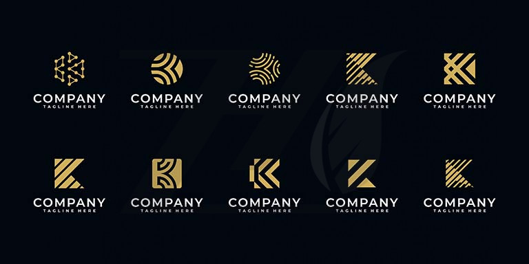 مجموعه الگوی طراحی لوگو خلاق حرف k
