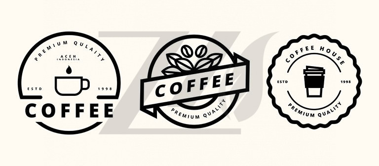 طراحی قالب لوگو قهوه دایره ای شکل