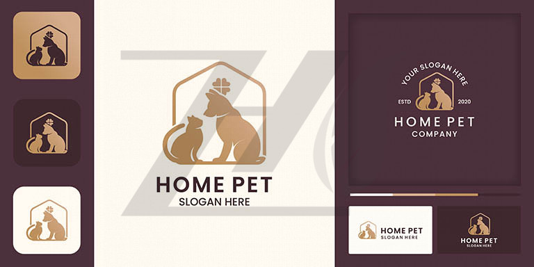 وکتور لوگو و کارت ویزیت طرح خانه حیوانات خانگی