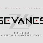 لوگو انتزاعی مدرن فونت انگلیسی الفبایی