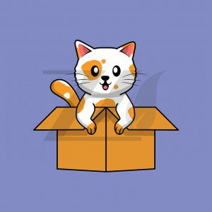 وکتور جعبه گربه سفید