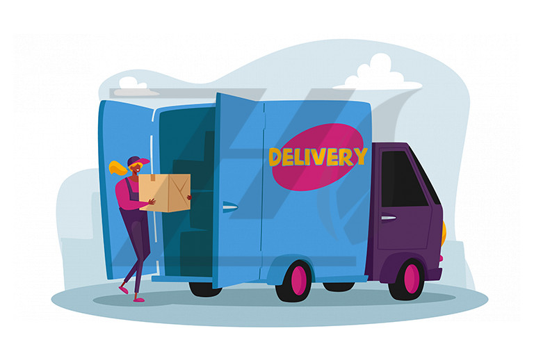بارگیری جعبه بسته پستی تحویل مشتریان خدمات حمل و نقل