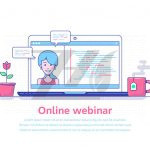 وکتور وبینار آنلاین طراحی قالب به سبک مسطح