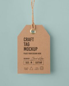 فایل لایه باز موکاپ تگ محصول کرافت