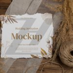 فایل لایه باز موکاپ کارت دعوت عروسی رنگ روشن