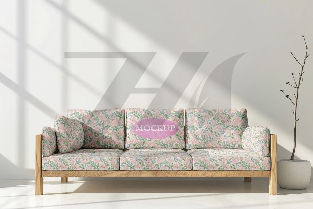 فایل لایه باز موکاپ پارچه مبل و کوسن