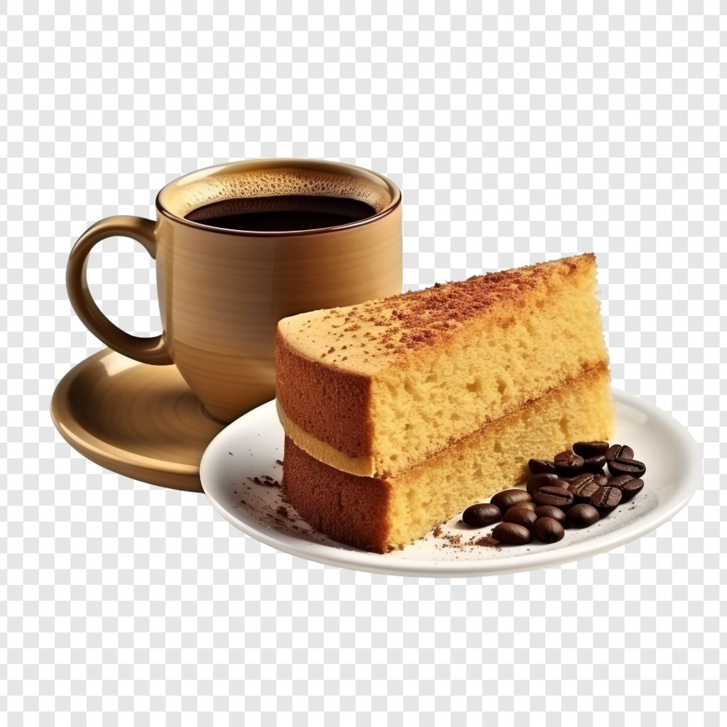فایل لایه باز برش کیک اسفنجی با فنجان قهوه