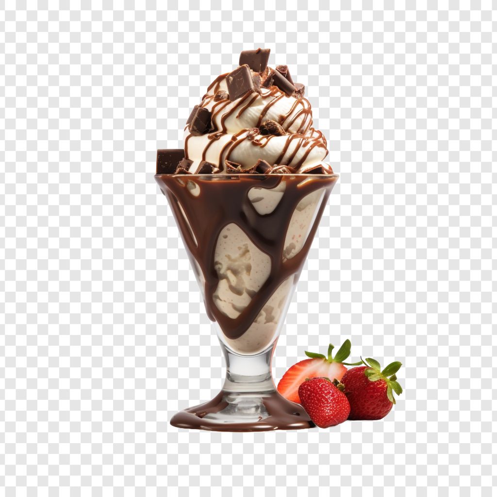 فایل لایه باز دسر ساندای شکلاتی خوشمزه