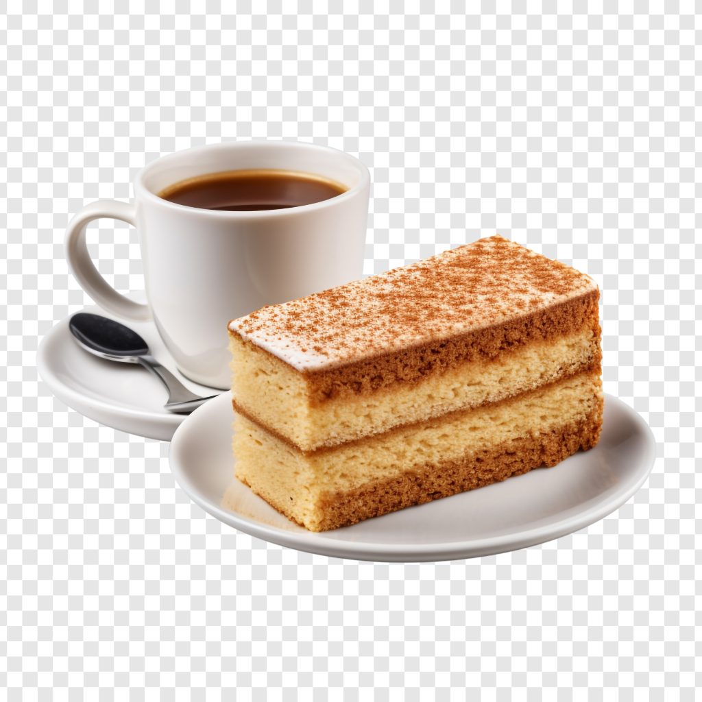 فایل لایه باز برش کیک اسفنجی و فنجان قهوه