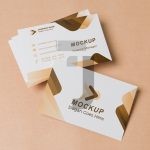 فایل لایه باز موکاپ کارت ویزیت با پس زمینه گلبهی