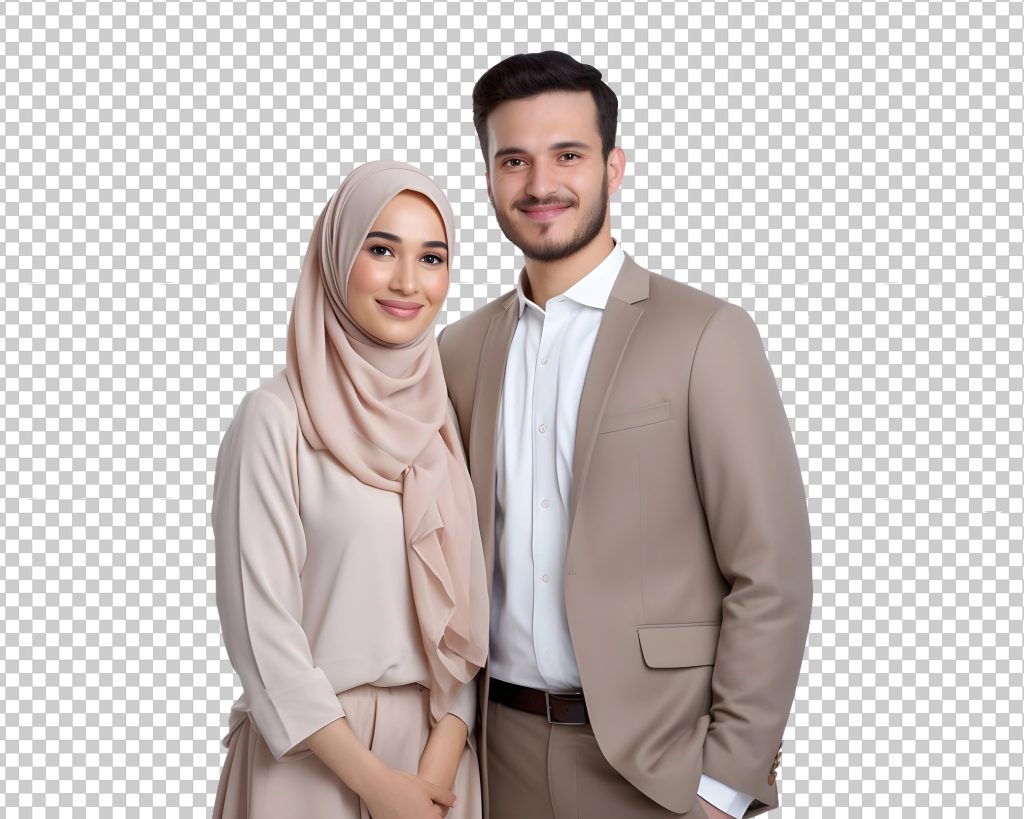 فایل لایه باز تصویر زوج جوان مسلمان